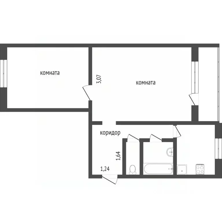 2-к кв. Тюменская область, Тобольск ул. Знаменского, 16 (43.8 м) - Фото 1