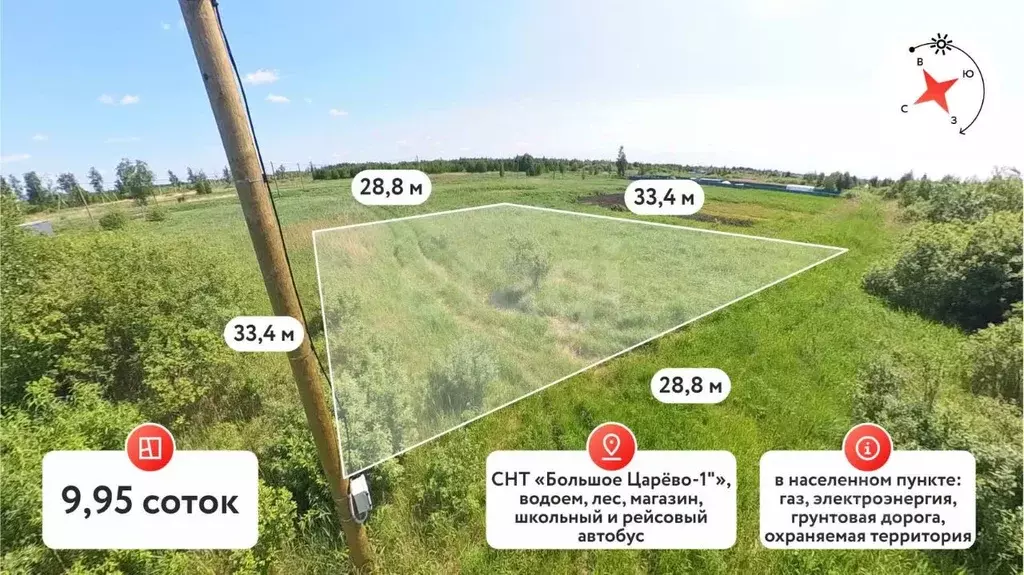 Участок в Тюменская область, Тюмень Большое Царево-1 СНТ,  (10.0 сот.) - Фото 1