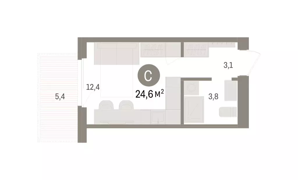 Квартира-студия: Новосибирский район, рабочий посёлок Краснообск, 3-й ... - Фото 1