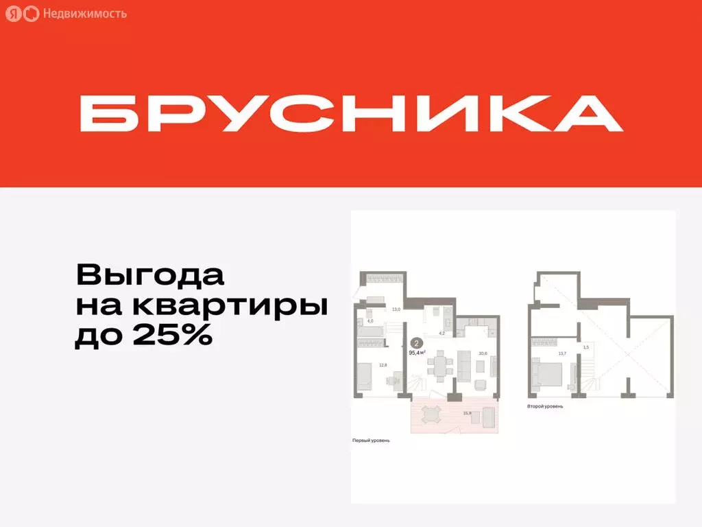 2-комнатная квартира: Тюмень, ЖК Дом у Озера (95.38 м) - Фото 0