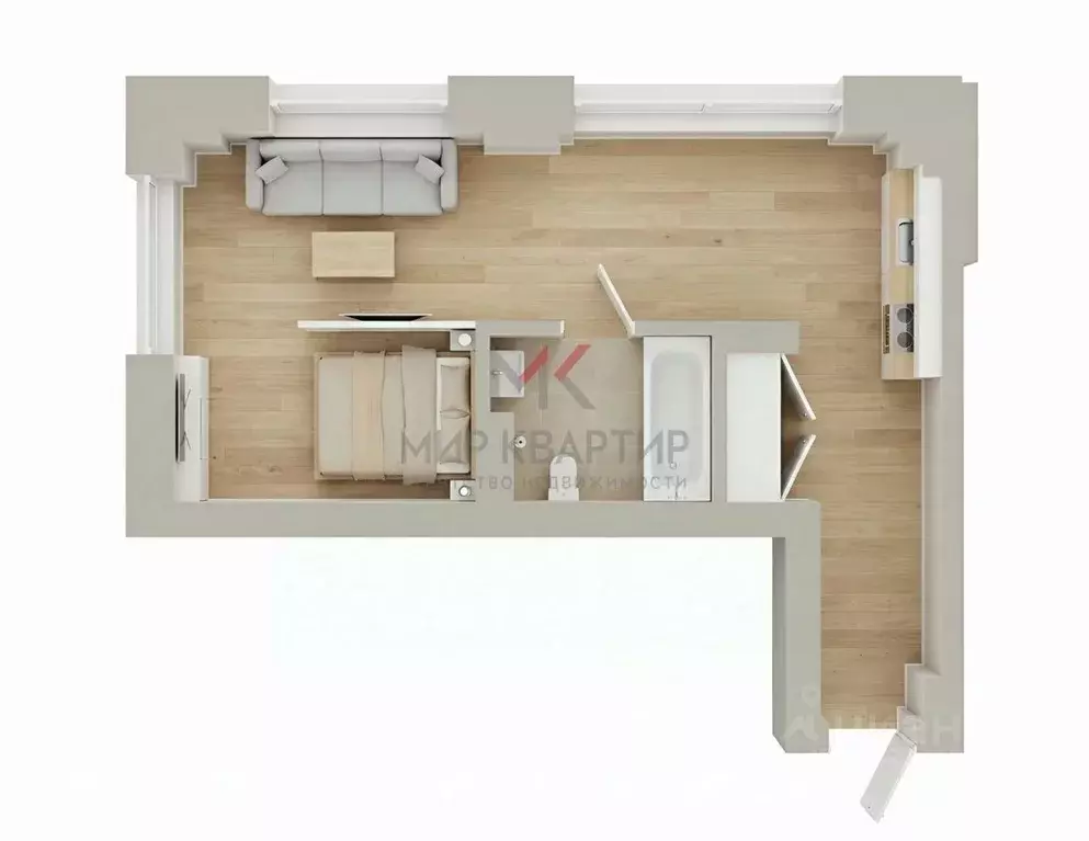 1-к кв. Хакасия, Абакан Полярный мкр,  (36.49 м) - Фото 2