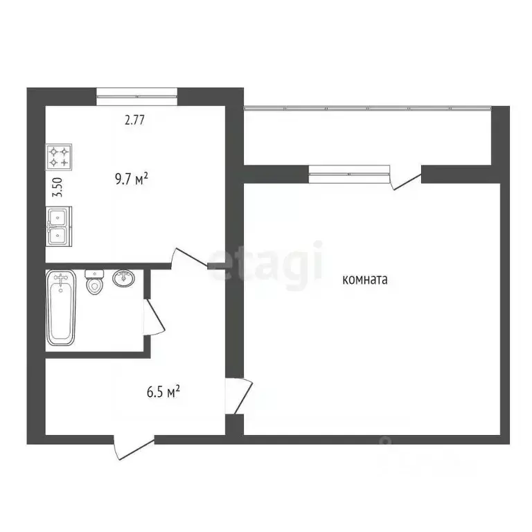 1-к кв. Орловская область, Орел Пожарная ул., 33 (38.8 м) - Фото 1