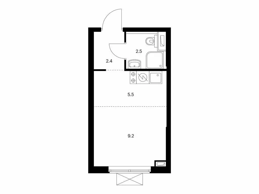Квартира-студия: Владивосток, улица Борисенко, 48к1 (19.6 м) - Фото 0