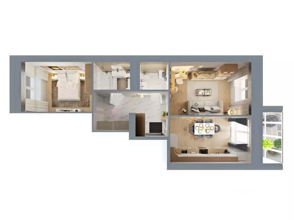 2-к кв. Костромская область, Кострома Красноармейская ул. (62.1 м) - Фото 2