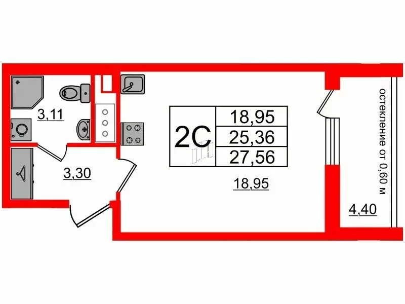 Квартира-студия: Санкт-Петербург, Кубинская улица, 78Е (25.36 м) - Фото 0