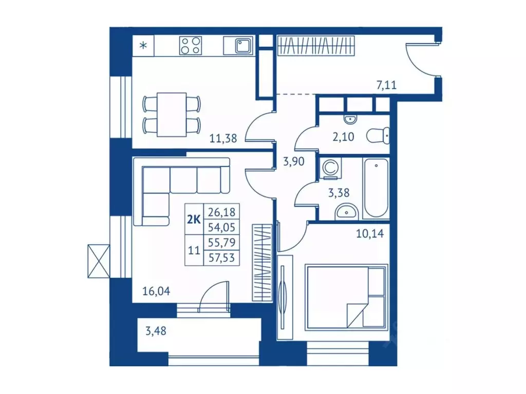 2-к кв. Московская область, Королев Новые Подлипки мкр, Поколение ... - Фото 1