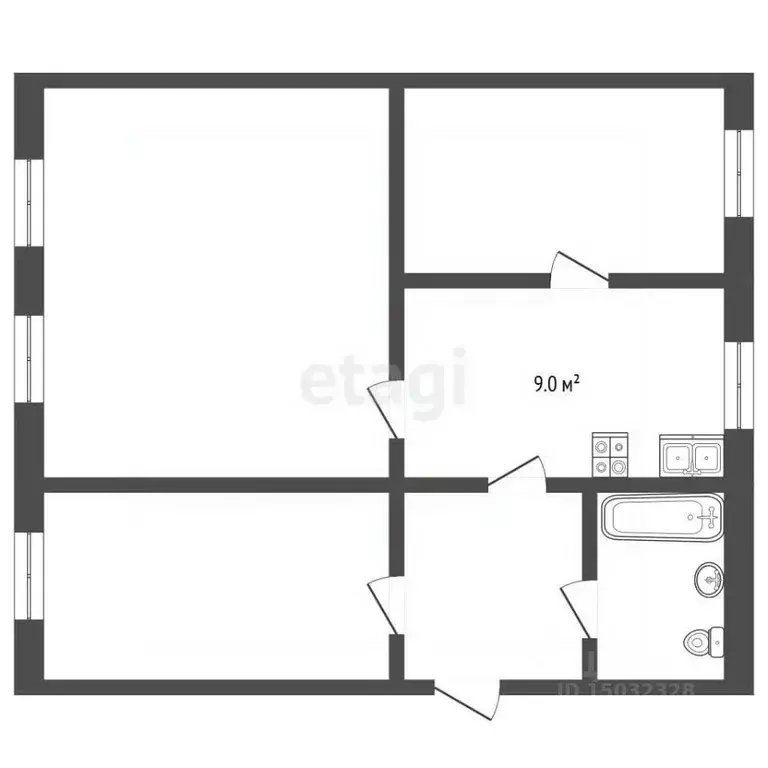2-к кв. Владимирская область, Меленки Лесная ул., 12 (31.7 м) - Фото 2