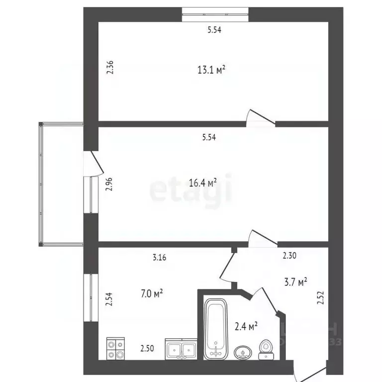 2-к кв. Крым, Джанкой ул. Ленина, 56 (42.6 м) - Фото 1