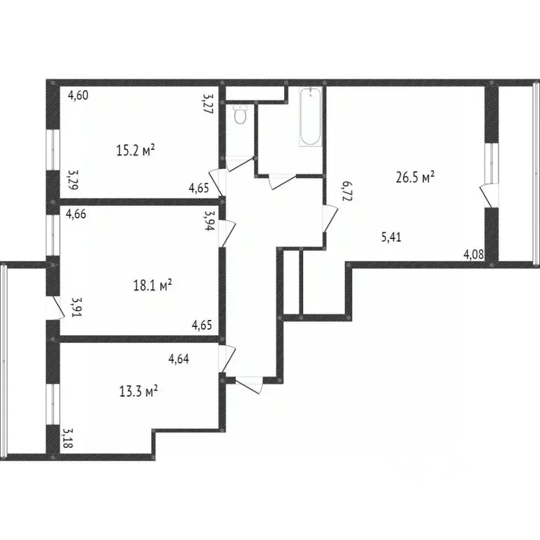 3-к кв. Белгородская область, Белгород ул. Лермонтова, 49а (79.0 м) - Фото 0