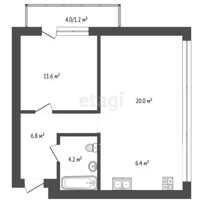 1-к кв. Вологодская область, Вологда Ленинградская ул., 113А (50.2 м) - Фото 2