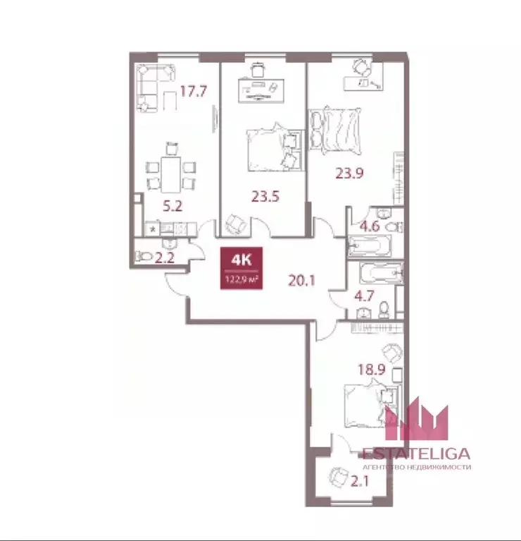 3-к кв. Москва бул. Раменский (123.0 м) - Фото 1