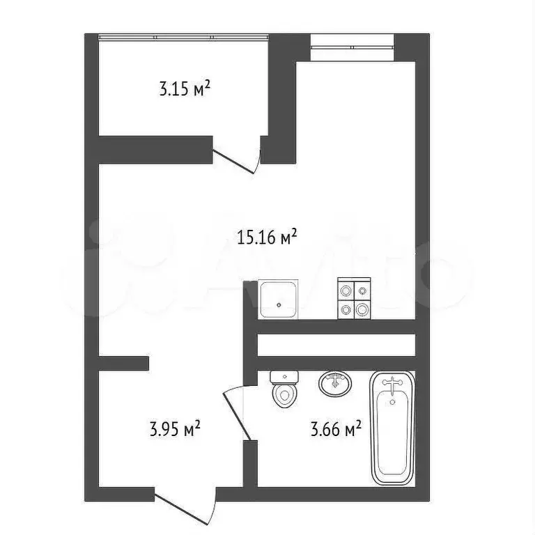 Квартира-студия, 23,2 м, 5/19 эт. - Фото 0