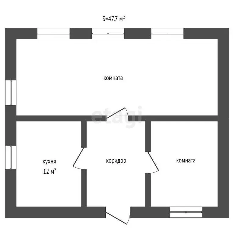 3-комнатная квартира: Заводоуковск, улица Королёва, 1 (47.7 м) - Фото 1