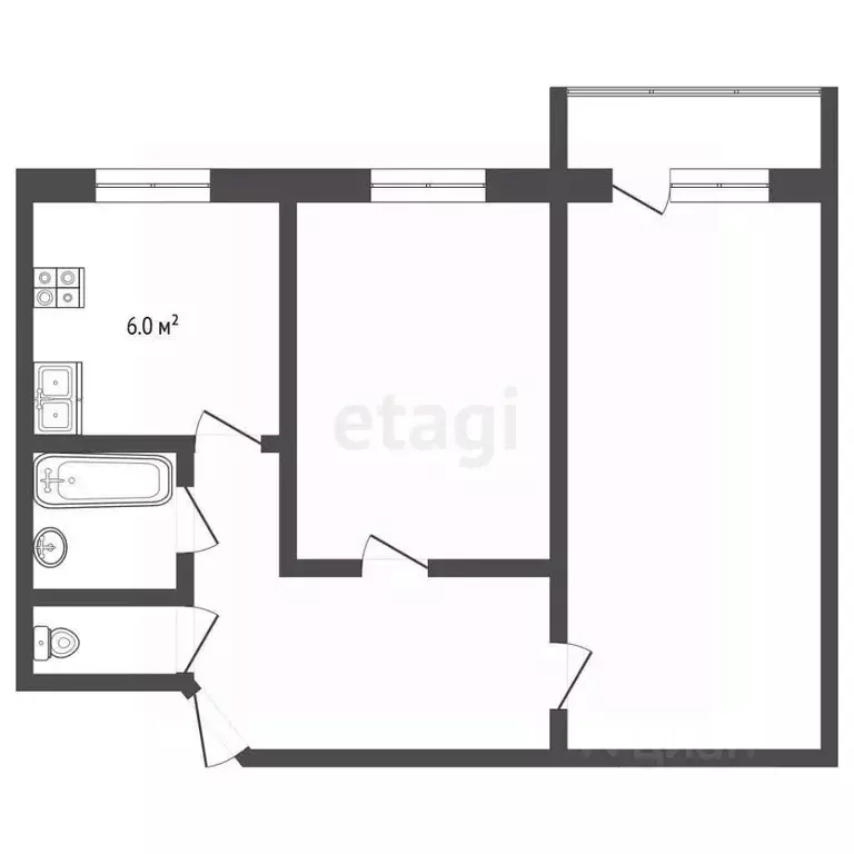 2-к кв. Севастополь ул. Репина, 28 (41.3 м) - Фото 2