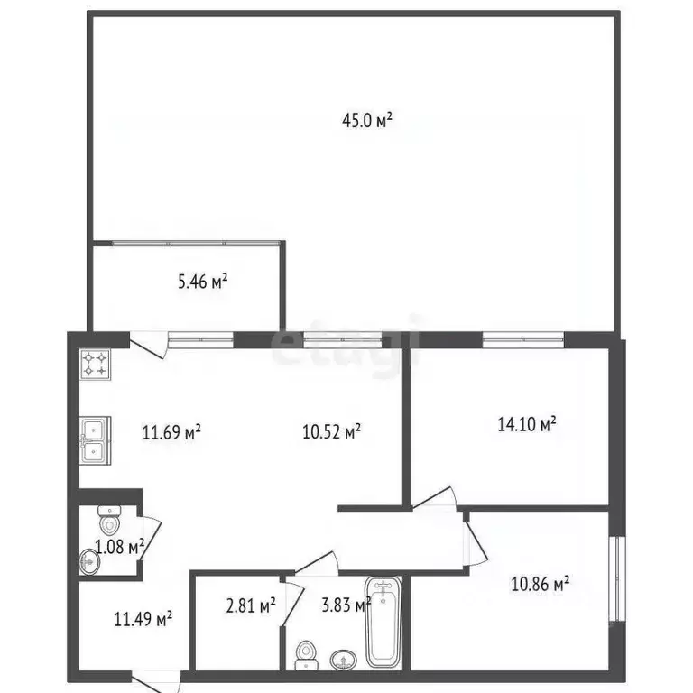 3-к кв. Ленинградская область, Всеволожск проезд Березовая роща, 2 ... - Фото 2
