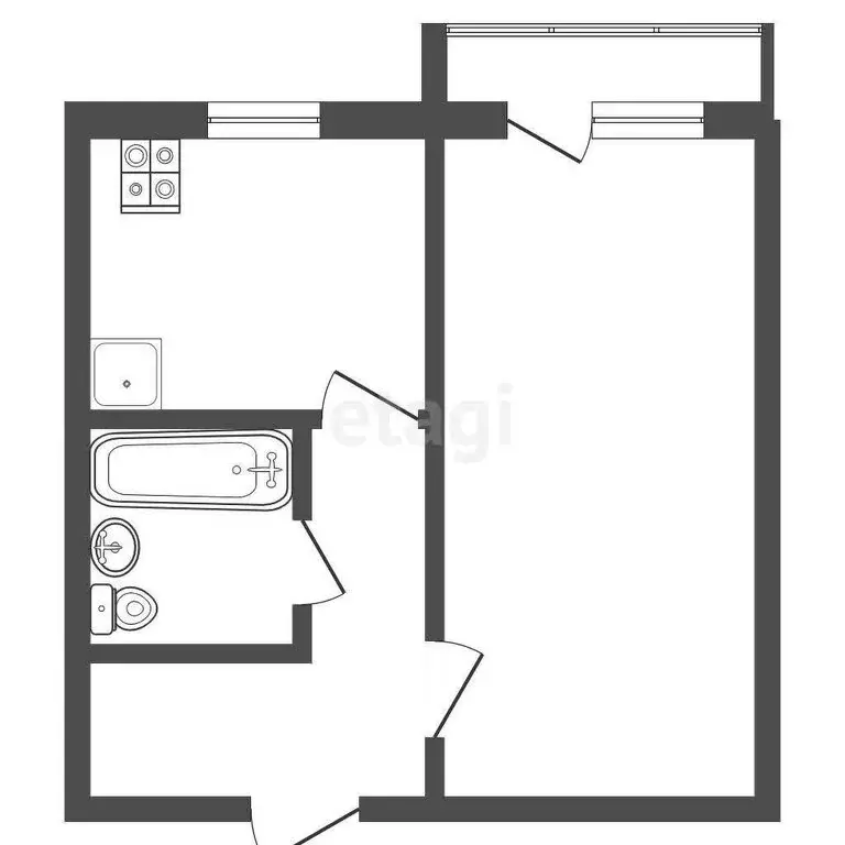 1-комнатная квартира: Заводоуковск, Заводская улица, 11 (32 м) - Фото 0