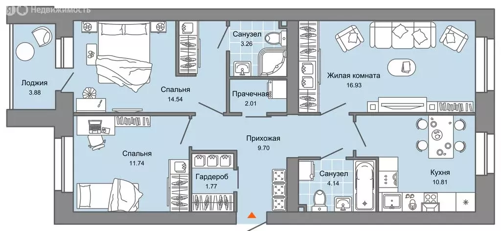 2-комнатная квартира: Киров, микрорайон Урванцево, ЖК Знак (37 м) - Фото 0