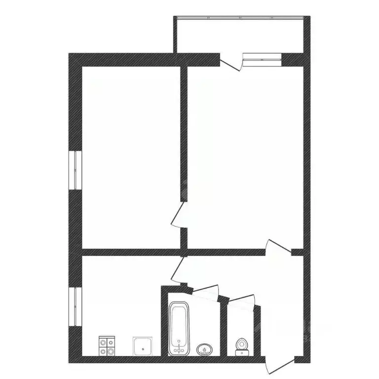 2-к кв. Нижегородская область, Нижний Новгород Витебская ул., 39 (41.4 ... - Фото 2