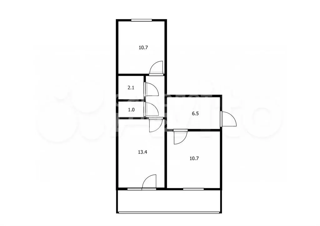 2-к. квартира, 48,8 м, 6/9 эт. - Фото 0
