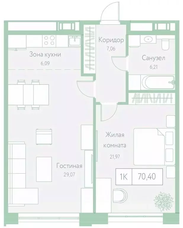 1-к кв. Хабаровский край, Хабаровск Доступный пер., 14 (70.4 м) - Фото 1