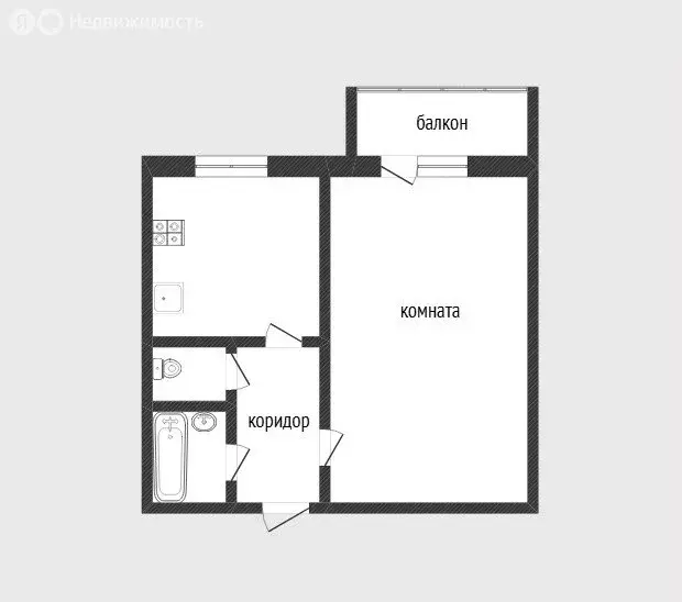 1-комнатная квартира: Тюмень, Мельничная улица, 24 (33.5 м) - Фото 2