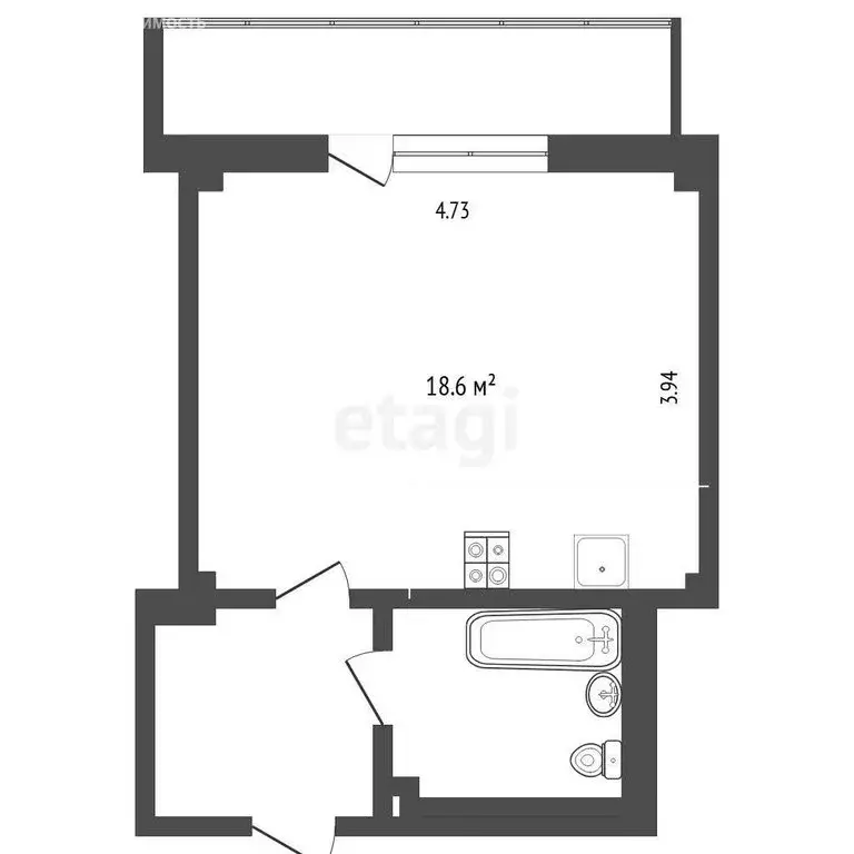 Квартира-студия: деревня Дударева, улица Созидателей, 16 (26.4 м) - Фото 1