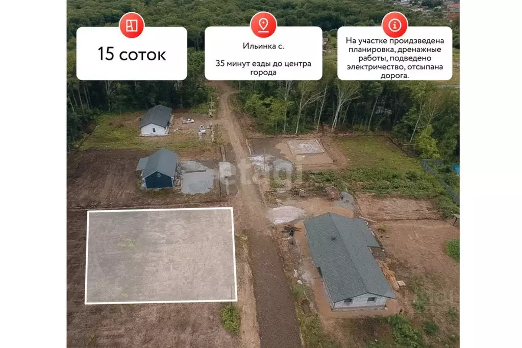 Участок в Хабаровский край, Хабаровский район, Ильинка с/пос, с. ... - Фото 1