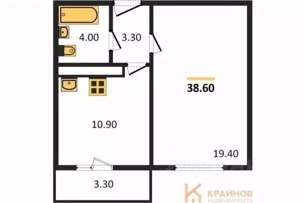 1-к кв. Воронежская область, Воронеж ул. Шидловского, 26 (38.6 м) - Фото 0