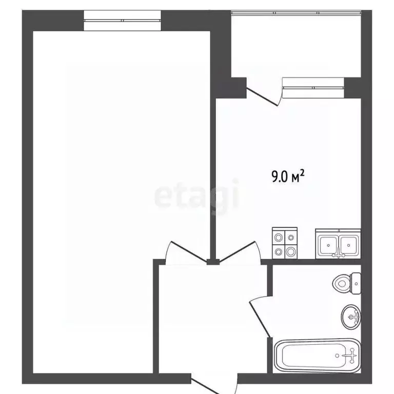 1-к кв. Архангельская область, Архангельск Ленинградский просп., 40к1 ... - Фото 2