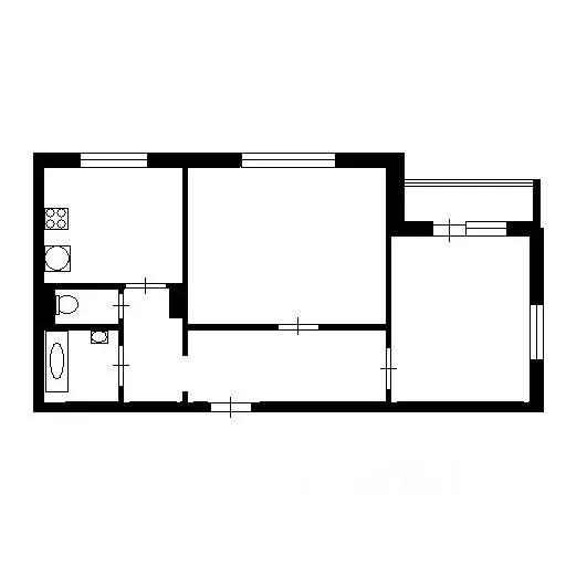 2-к кв. Красноярский край, Красноярск ул. 2-я Хабаровская, 12А (53.0 ... - Фото 1