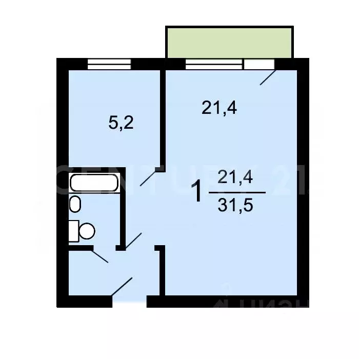 1-к кв. Москва Крутицкая наб., 21 (32.0 м) - Фото 1