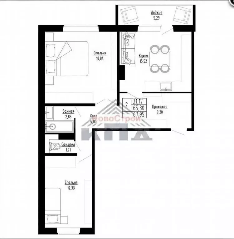 2-комнатная квартира: Омск, 4-я Северная улица, 6 (47.8 м) - Фото 1