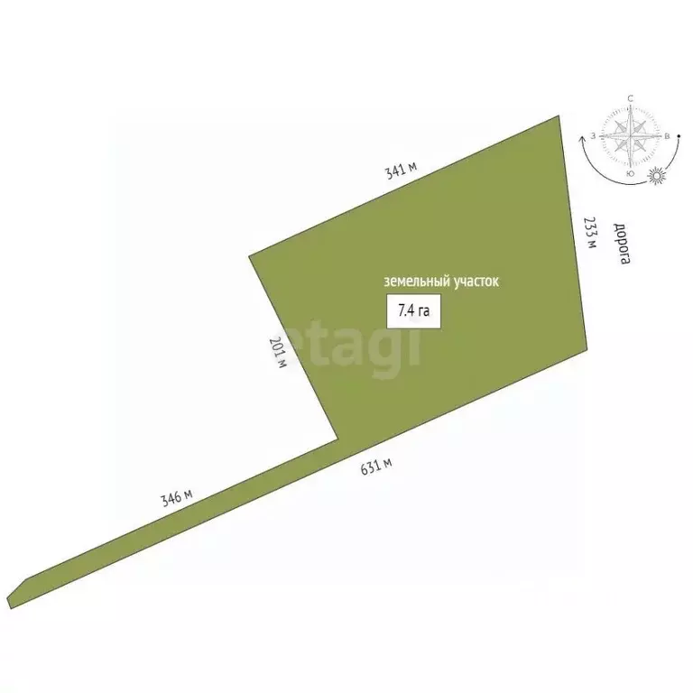 Участок в Крым, Белогорский район, с. Курское ул. Советская (740.0 ... - Фото 2