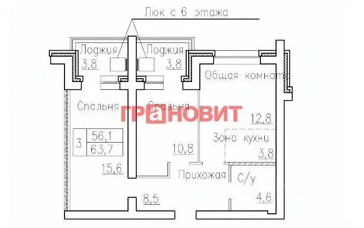 3-к кв. Новосибирская область, Новосибирский район, Мичуринский ... - Фото 1