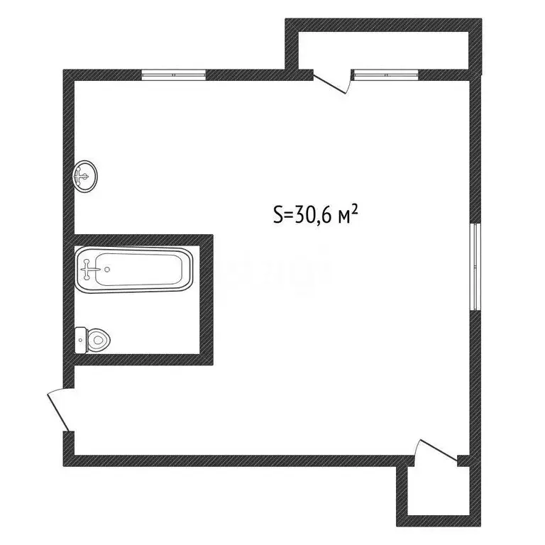1-комнатная квартира: село Смоленское, улица ПМК, 3 (30.6 м) - Фото 1