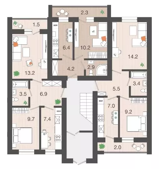2-к кв. Калининградская область, Гурьевский муниципальный округ, пос. ... - Фото 2