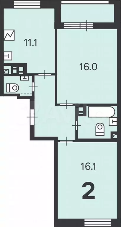 Аукцион: 2-к. квартира, 56,3 м, 2/15 эт. - Фото 0