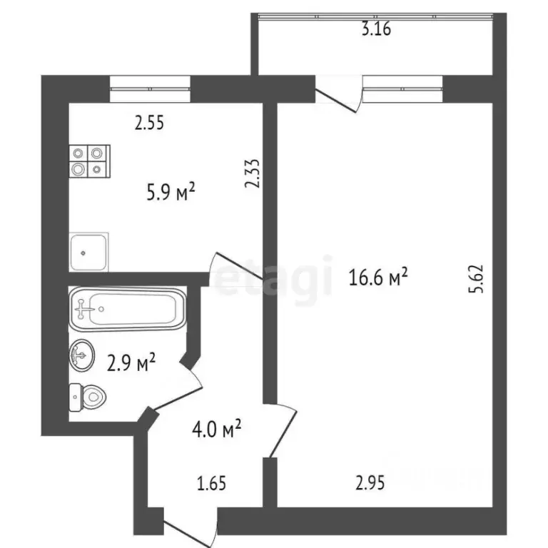 2-к кв. Ростовская область, Ростов-на-Дону ул. Ларина, 4 (46.0 м) - Фото 1