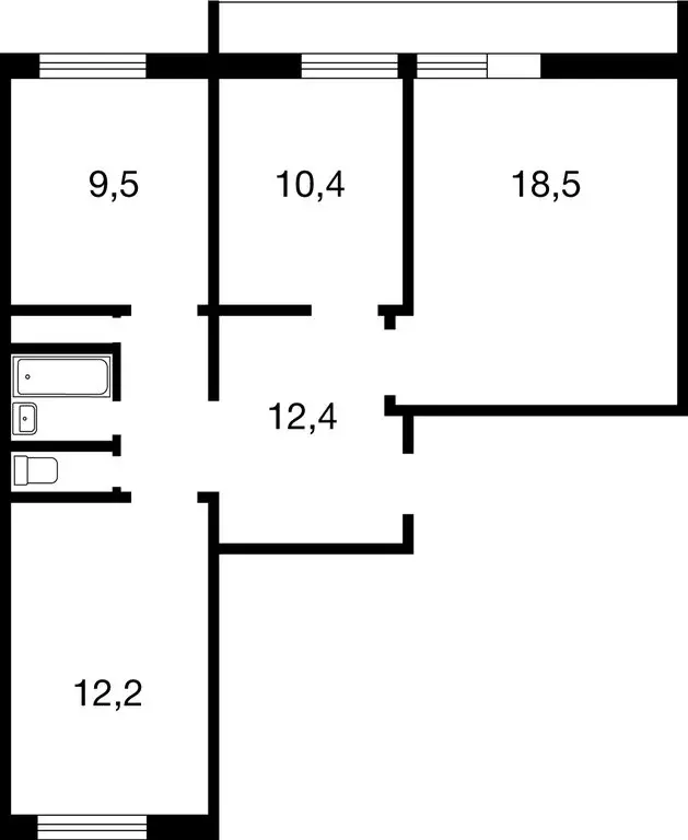 3-комнатная квартира: посёлок Развилка, 52к1 (67.3 м) - Фото 0