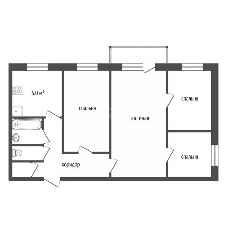4-к кв. Тамбовская область, Тамбов Социалистическая ул., 85А (60.5 м) - Фото 1