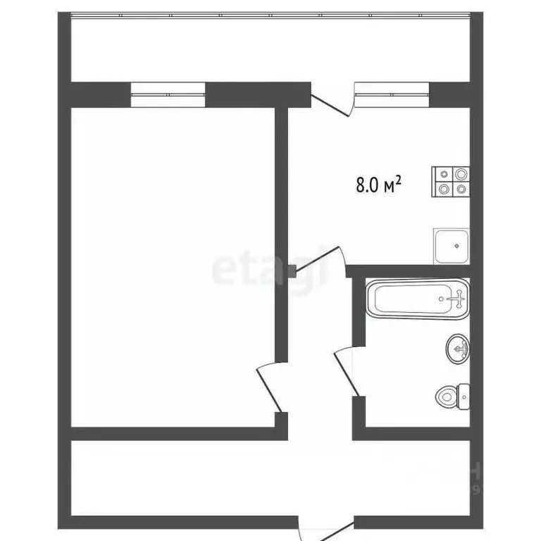 1-к кв. Вологодская область, Вологда Южная ул., 2 (35.8 м) - Фото 2