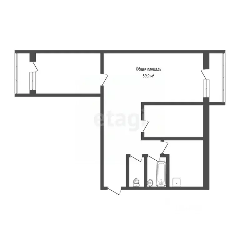 3-к кв. Алтайский край, Бийск Красноармейская ул., 174 (59.9 м) - Фото 1