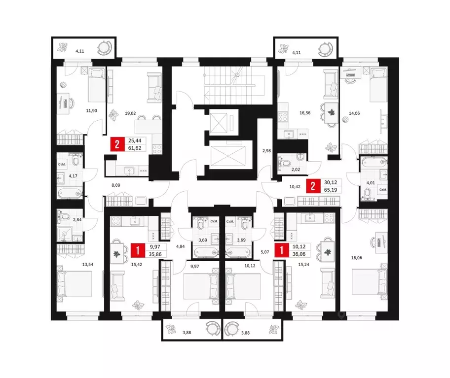 2-к кв. Башкортостан, Уфа ул. Большая Московская, 11 (65.19 м) - Фото 2