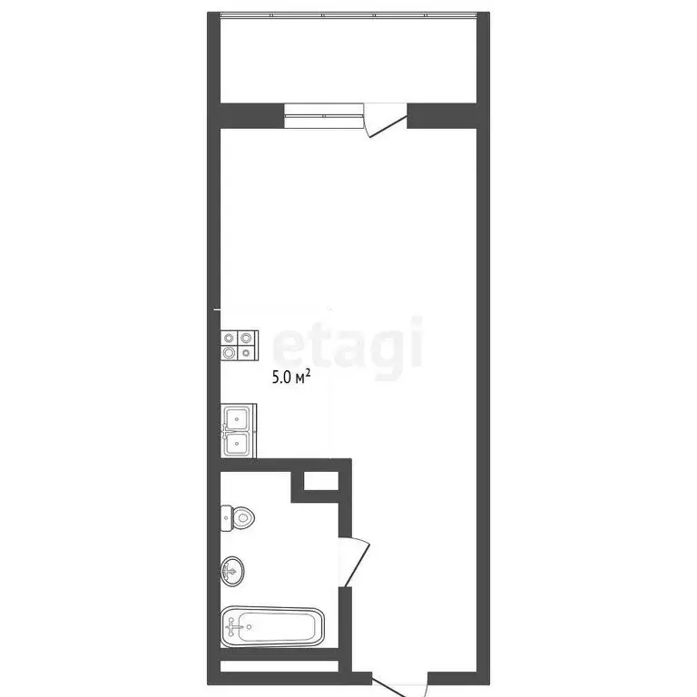 Квартира-студия: Тюмень, улица Вадима Бованенко, 1 (23.5 м) - Фото 1