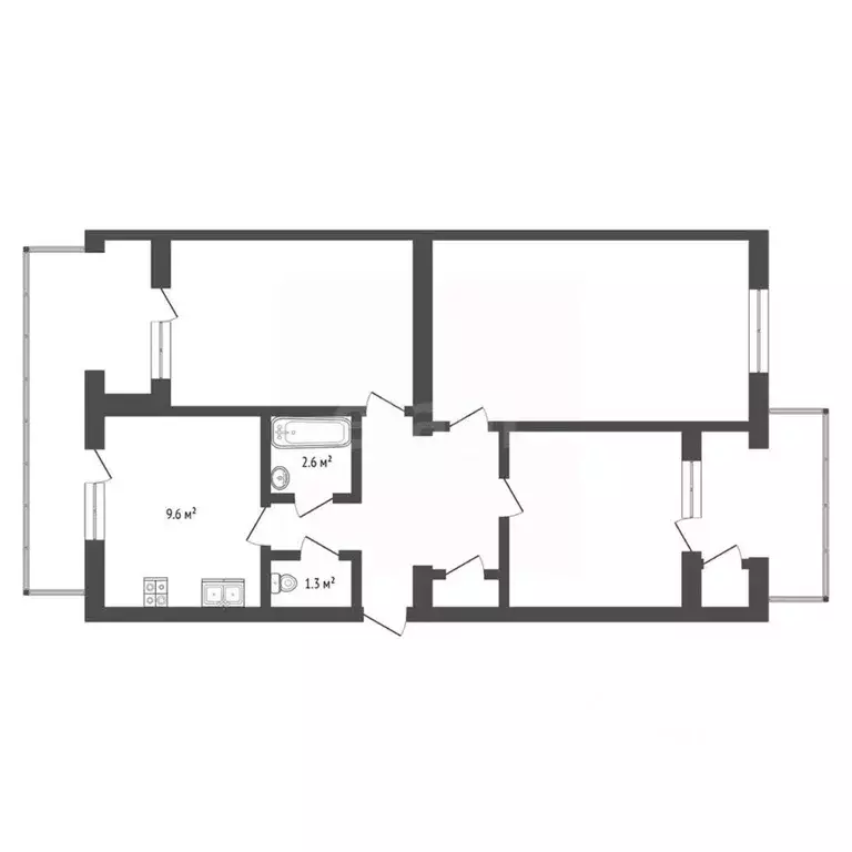 3-к кв. Севастополь ул. Хрусталева, 123 (70.2 м) - Фото 1