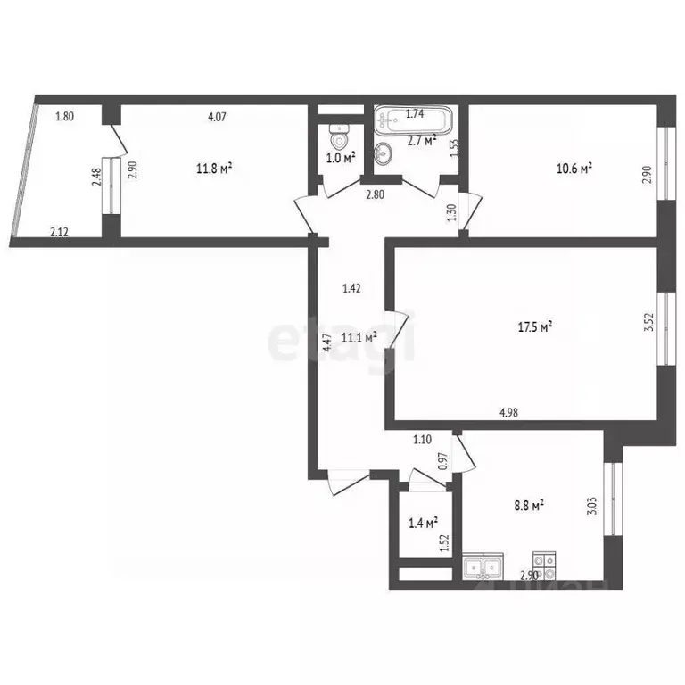 3-к кв. Смоленская область, Смоленский муниципальный округ, д. ... - Фото 1