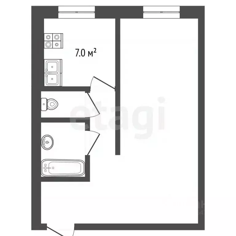 1-к кв. Москва Писцовая ул., 9-11 (34.0 м) - Фото 2