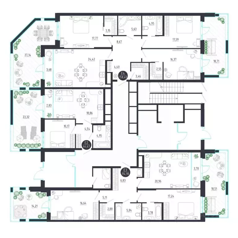 3-к кв. Тульская область, Тула  (158.49 м) - Фото 1