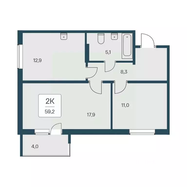2-к кв. Новосибирская область, Новосибирск Кедровая ул., 80/3 (59.2 м) - Фото 0