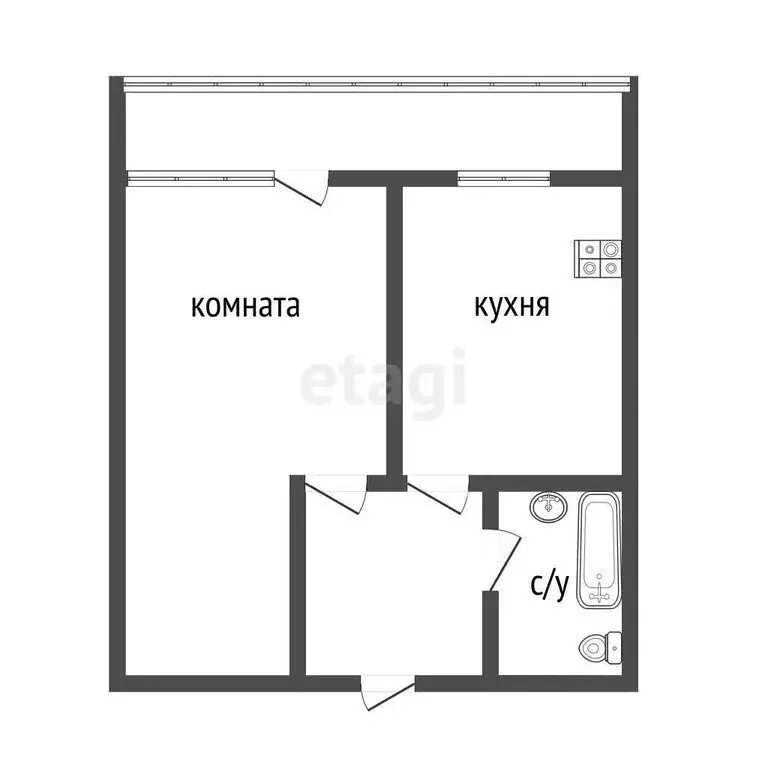 1-комнатная квартира: Курган, улица Радионова, 62 (36.4 м) - Фото 1